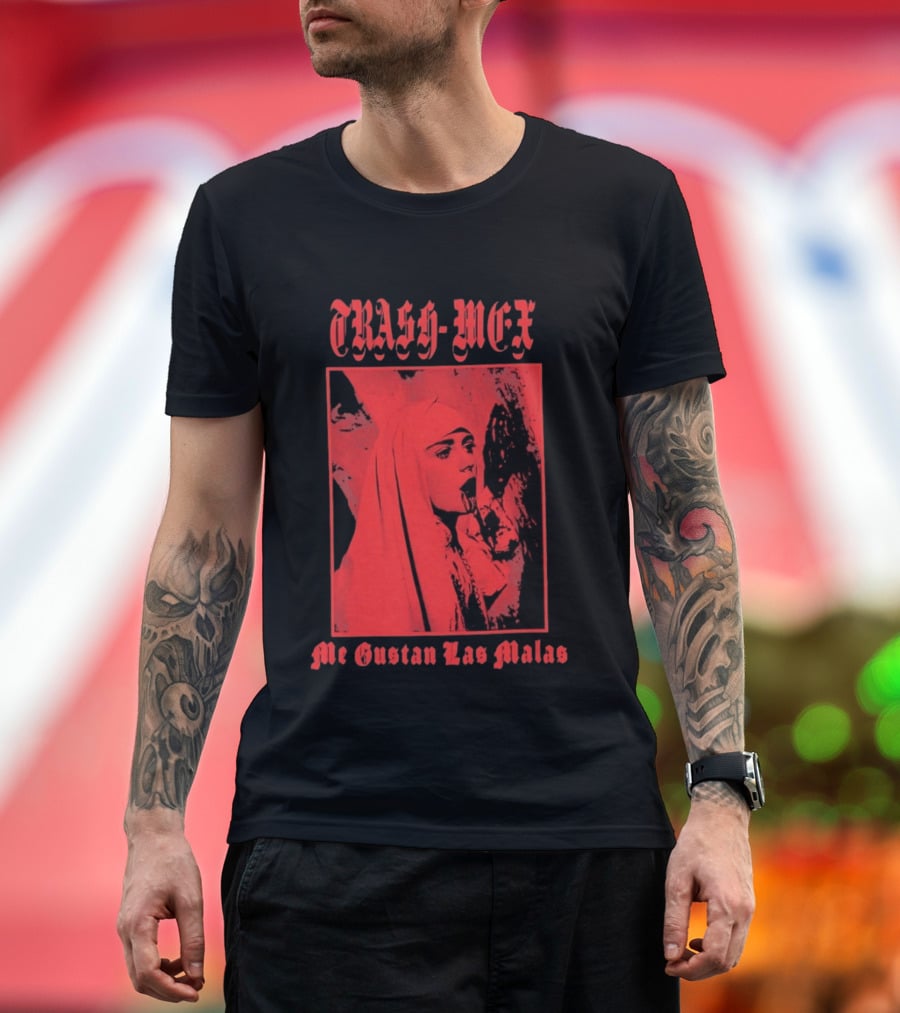Trash Mex Me Gustan Las Malas Nun Iconic Red Nun T-Shirt