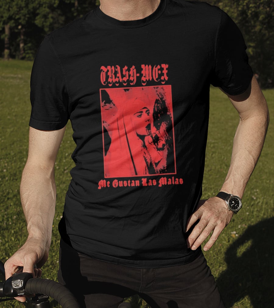 Trash Mex Me Gustan Las Malas Nun Iconic Red Nun T-Shirt