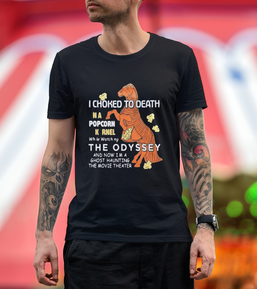 Trojan Horse Ghost Haunting The Odyssey Popcorn Kernel T-Shirt