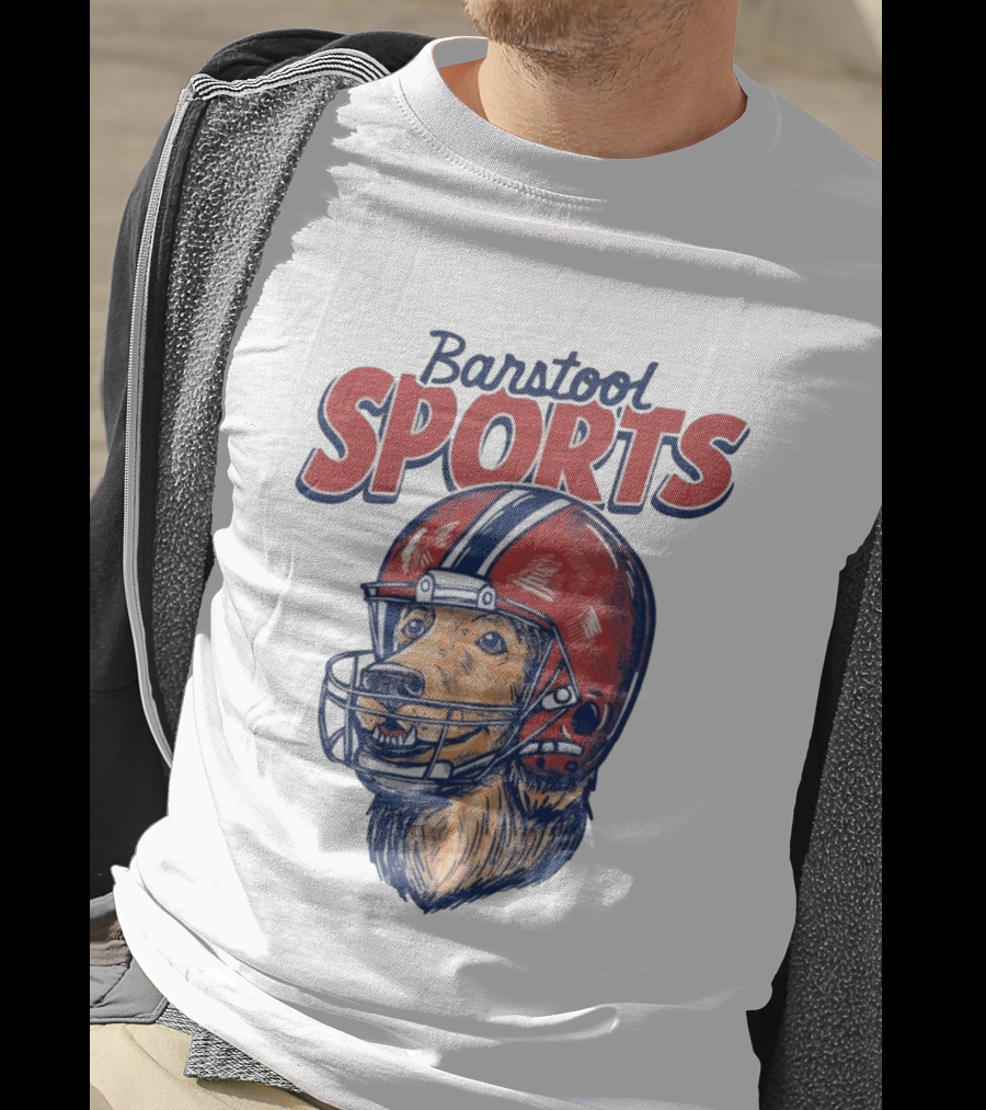 Barstool Sports Helmet Dog Red Football Fan T-Shirt