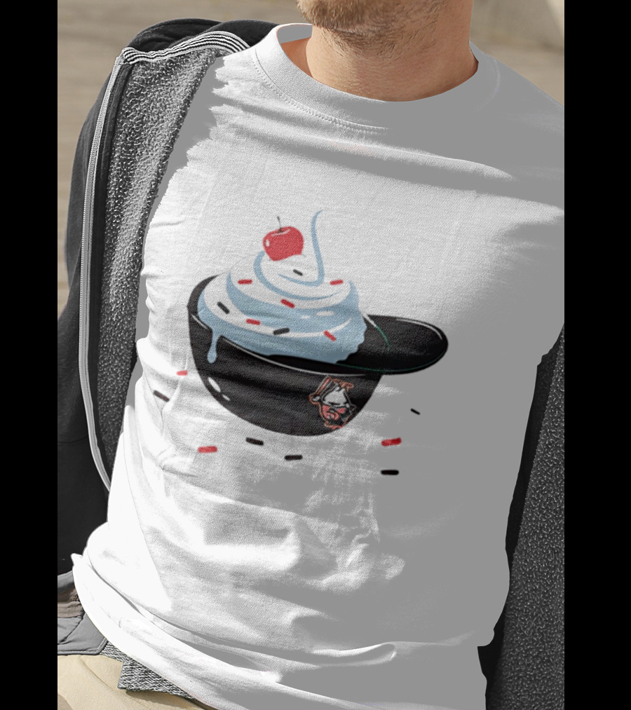 Baseballism Ice Cream Helmet Sundae With Cherry Baseball T-Shirt