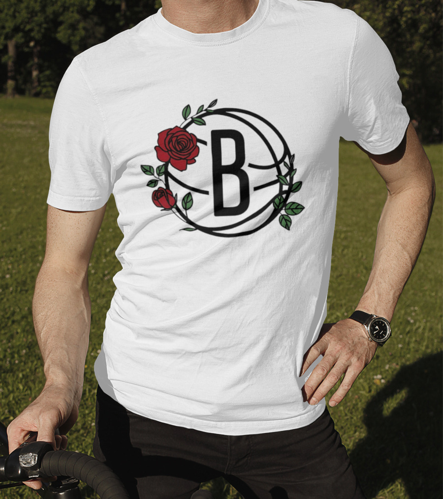 Brooklyn Nets Floral Basketball Rose B T-Shirt