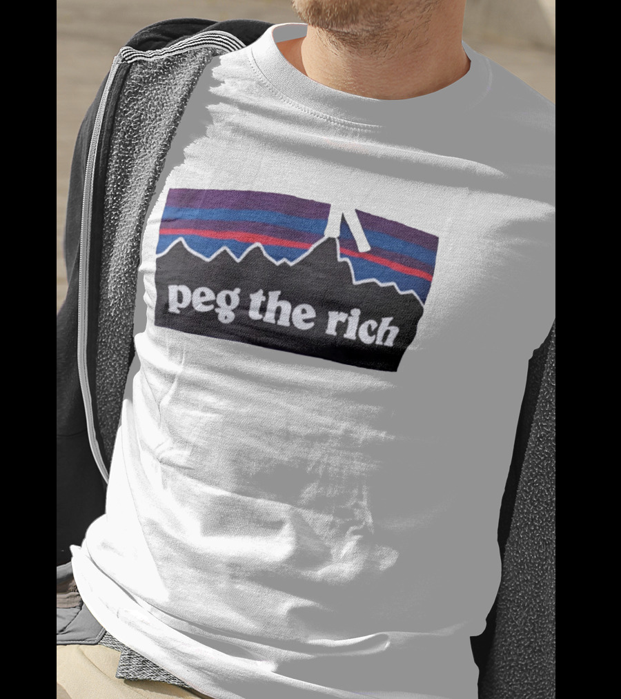 Peg The Rich Satire Mountain Peaks T-Shirt