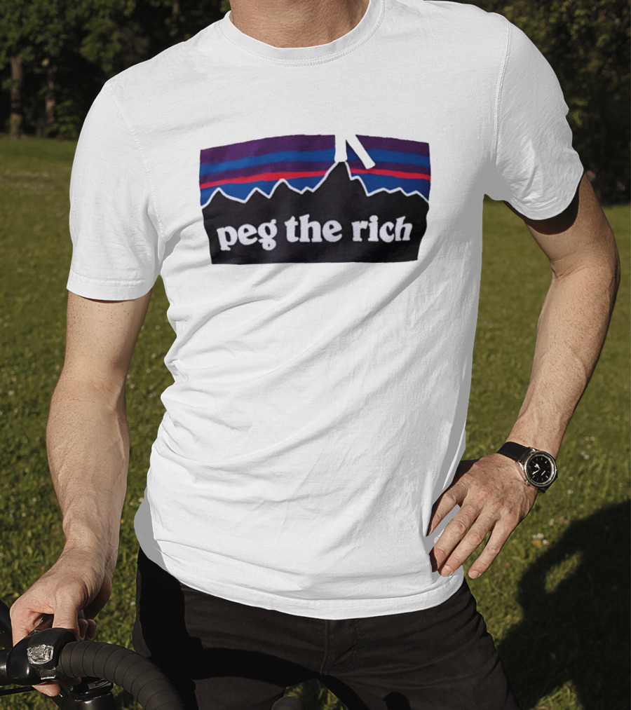 Peg The Rich Satire Mountain Peaks T-Shirt