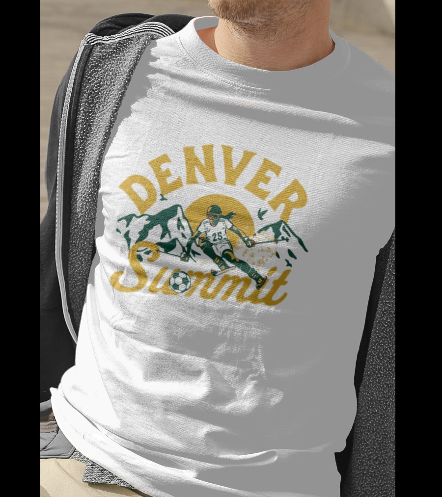 Denver Summit Number 25 Skiing Down Mountain Soccer T-Shirt
