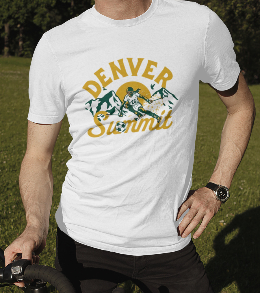 Denver Summit Number 25 Skiing Down Mountain Soccer T-Shirt