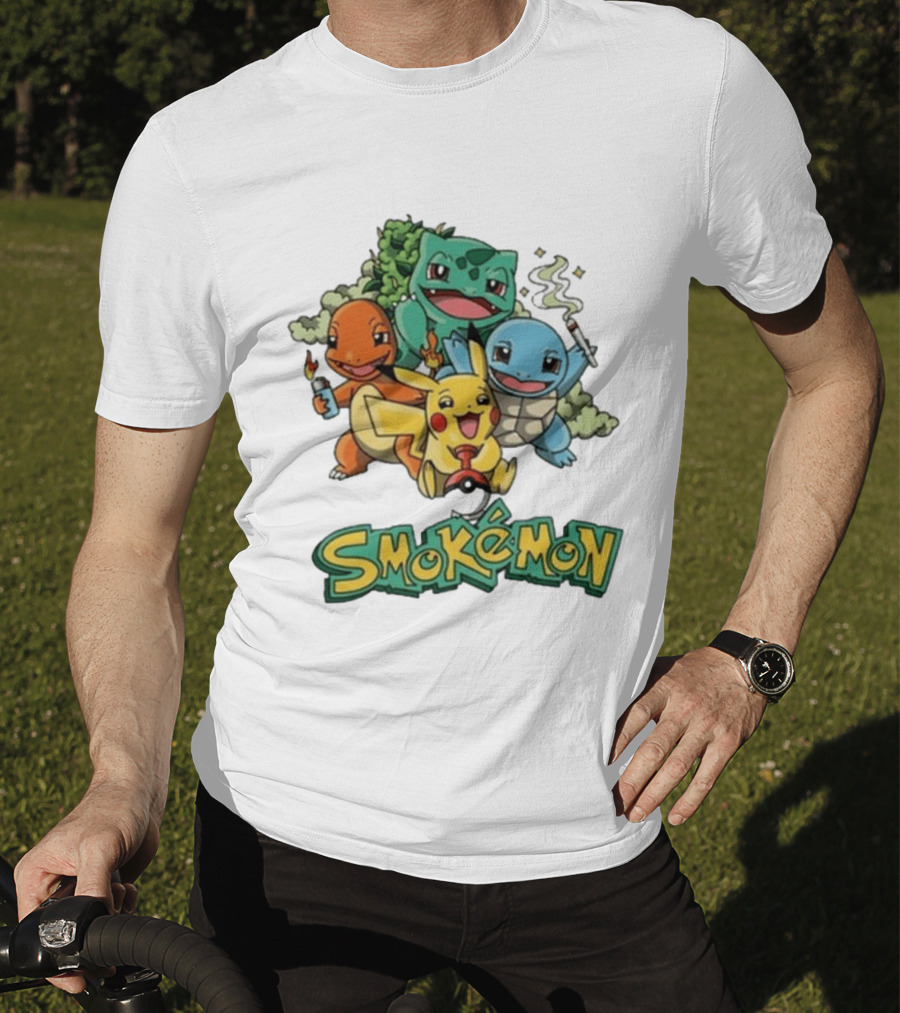 Smokemon Pikachu Charmander Squirtle Bulbasaur Fun T-Shirt