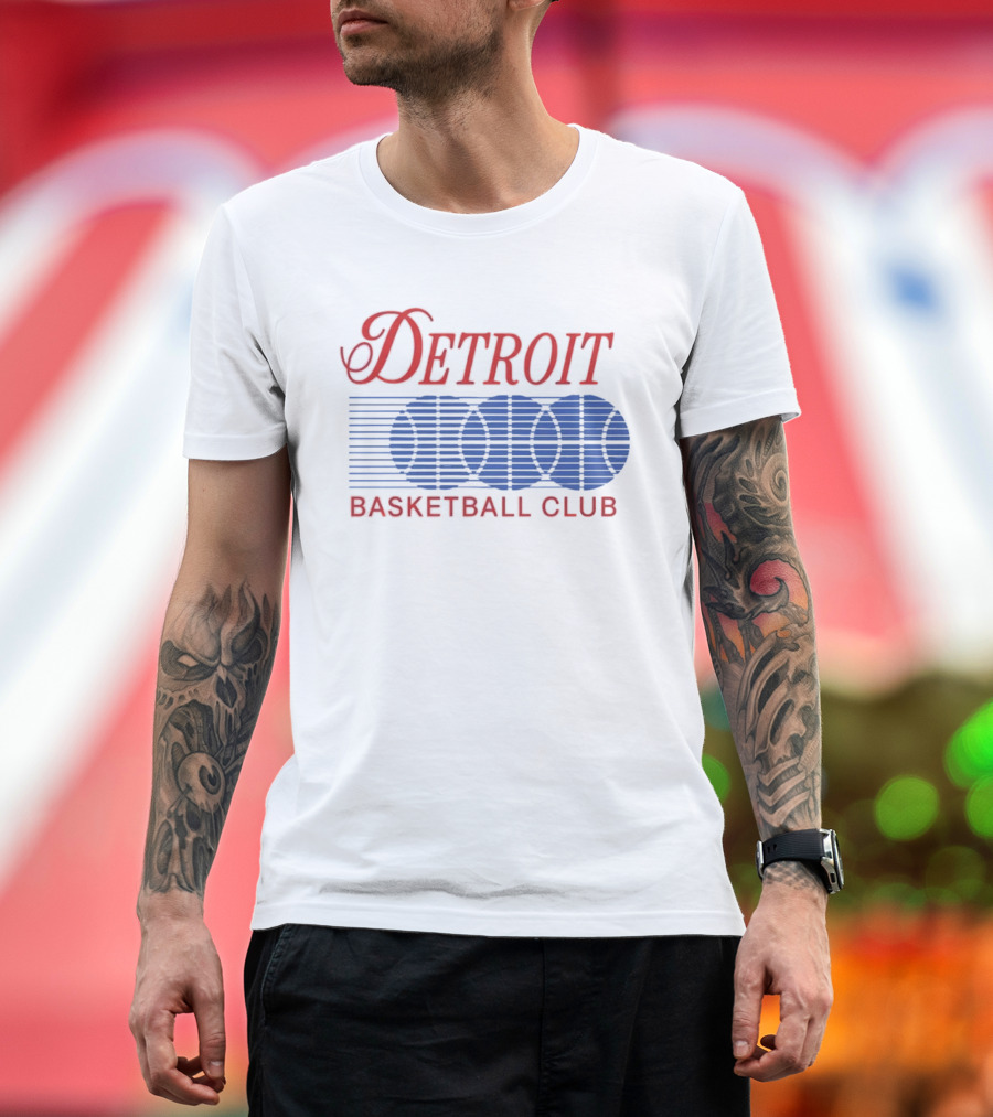 Detroit Basketball Club Basketball Silhouette Stripes T-Shirt