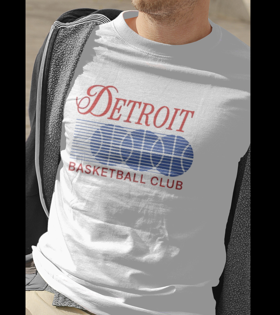 Detroit Basketball Club Basketball Silhouette Stripes T-Shirt