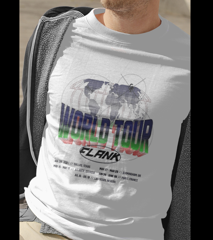 World Tour Flank With Globe And Concert Dates T-Shirt