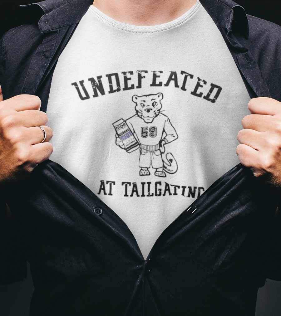Roaring Riot Undefeated At Tailgating NoDa Brewing Co Panther With Drink T-Shirt
