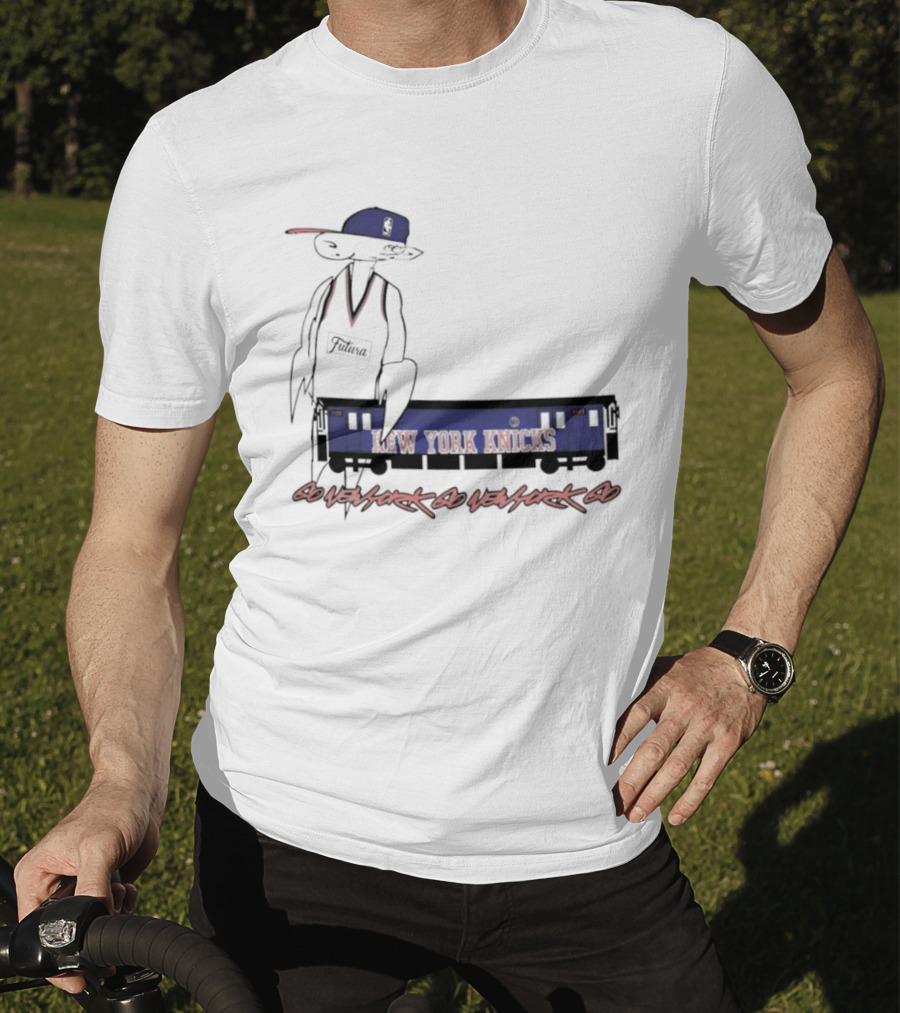 Futura New York Knicks Go New York Go Subway Train Basketball T-Shirt
