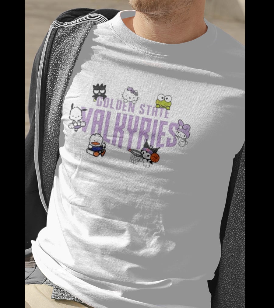 Golden State Valkyries Hello Kitty Sanrio Basketball Team Characters T-Shirt