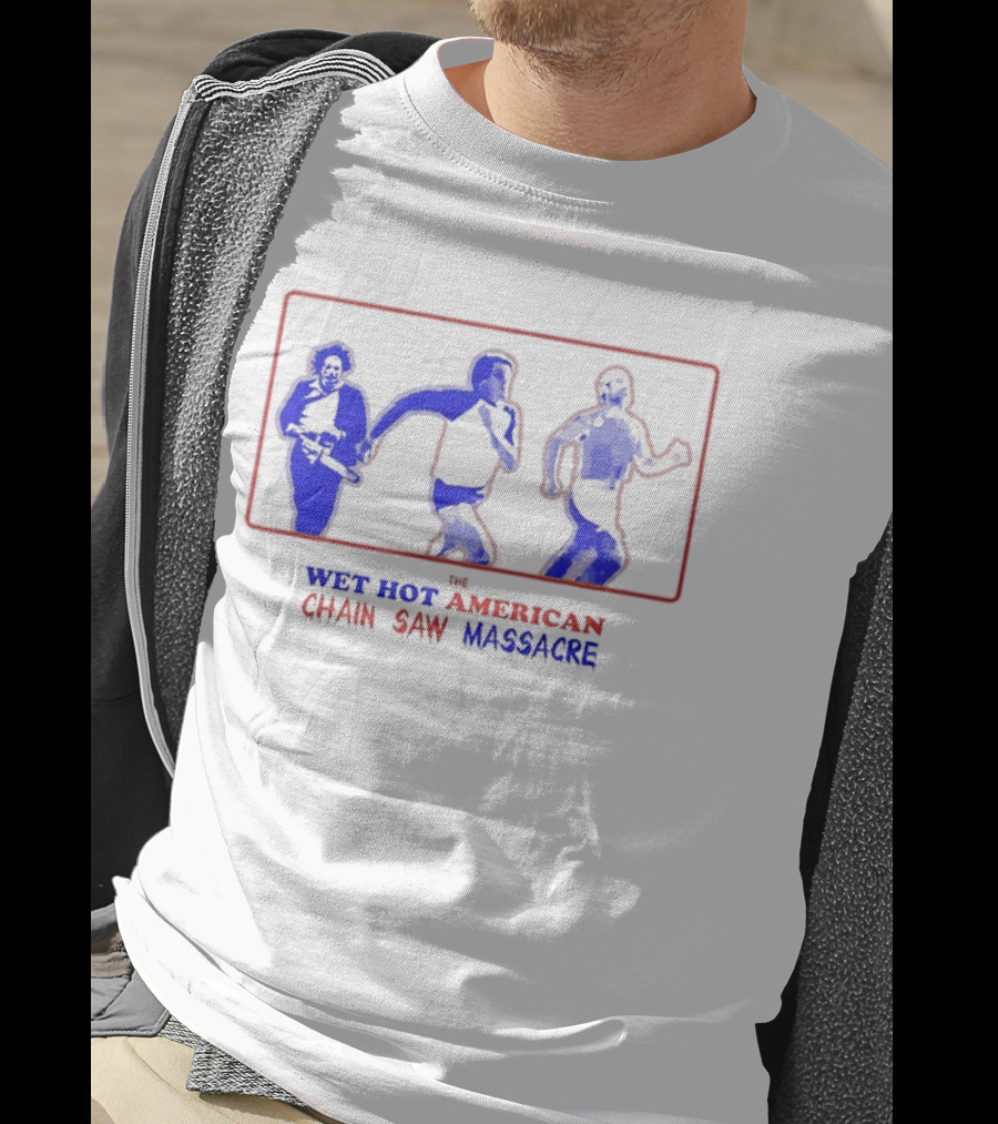 Wet Hot American Chain Saw Massacre Silhouettes Dance Comedy Horror Mashup T-Shirt