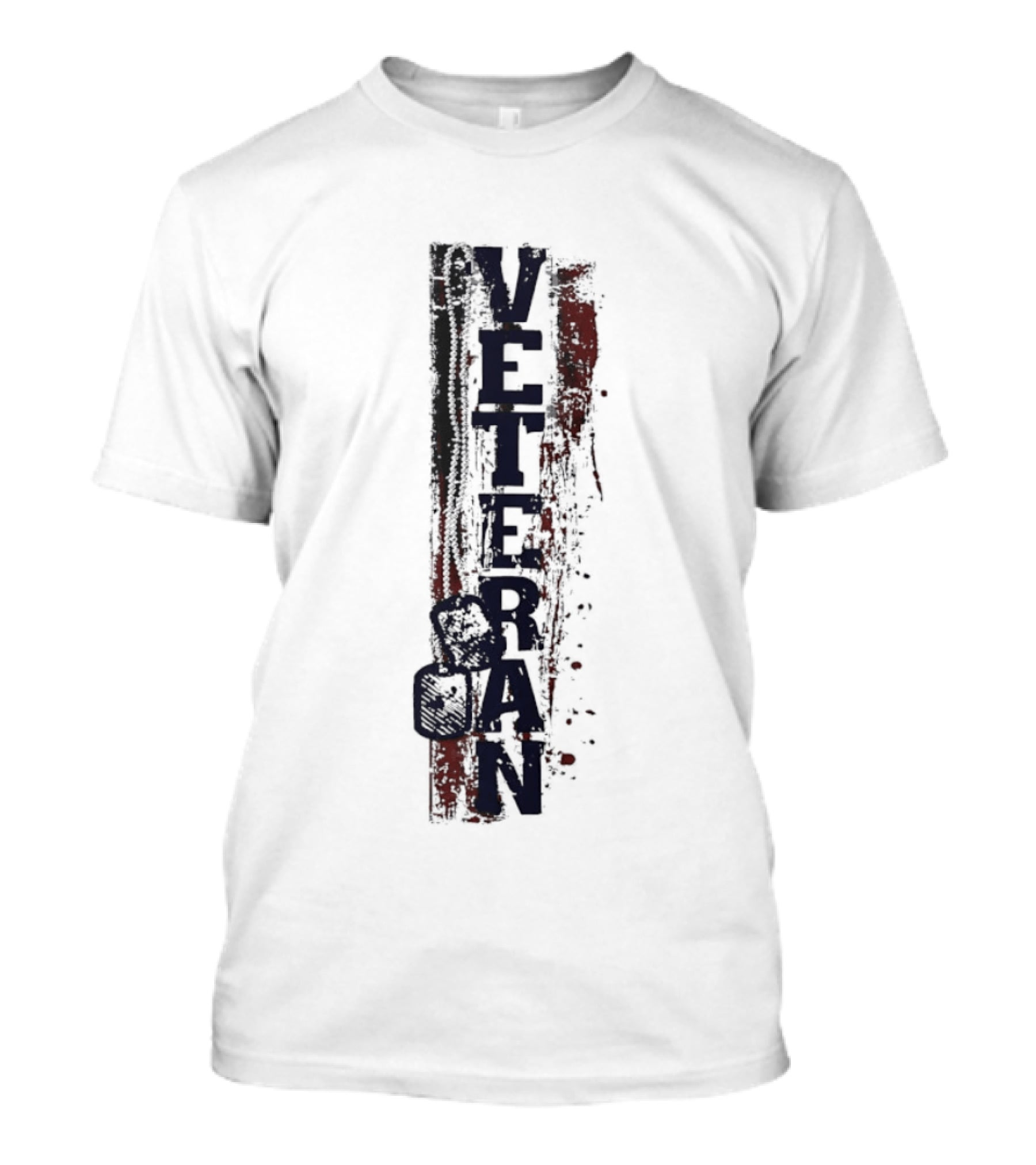 Veteran Dog Tags Distressed American Flag Honor T-Shirt