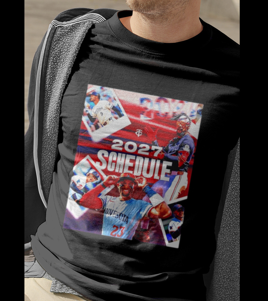 Minnesota Twins 2027 Schedule Collage With Players And Photos T-Shirt