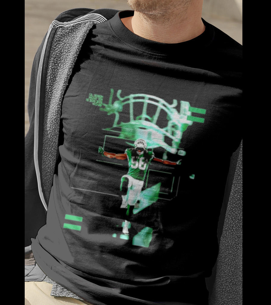 New York Jets 56 Days Til Season Countdown With Football Player And Helmet T-Shirt
