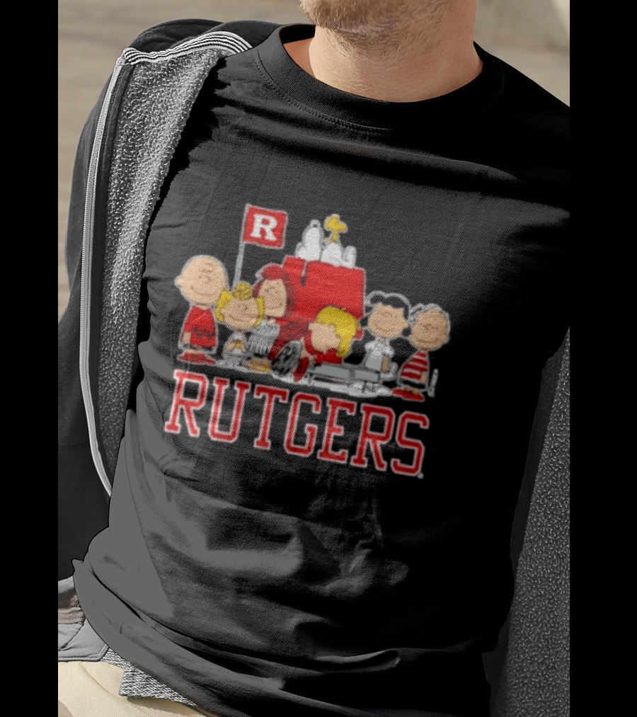 Peanuts Characters Rutgers Scarlet Knights Snoopy Woodstock Lucy Charlie Brown T-Shirt