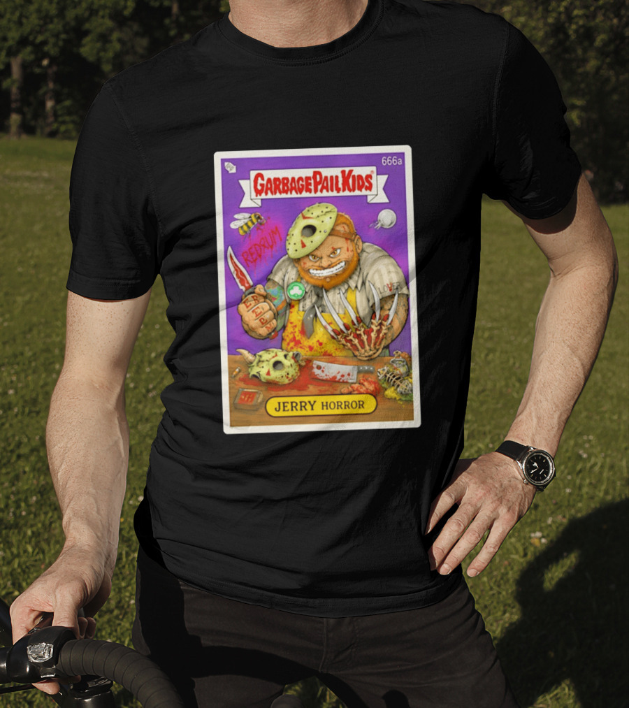 Garbage Pail Kids 666a Jerry Horror Redrum Trading Card T-Shirt