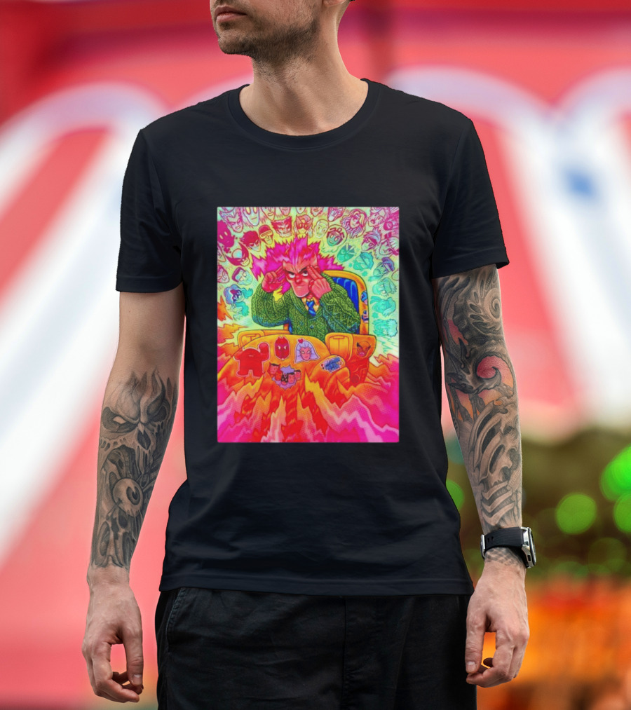 Professor X Dazzler World Tour X Men Collage Psychedelic Comic Art Marvel Characters T-Shirt