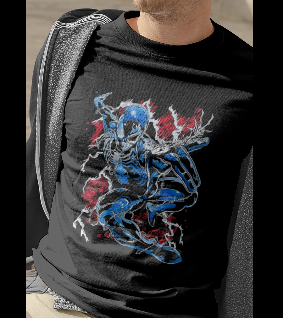 Punisher Spider Man Mashup Marvel Comics Blue Venom Transformation T-Shirt