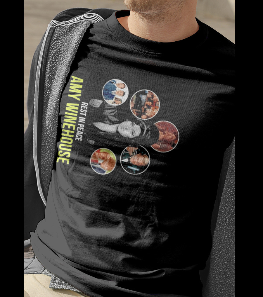 Rest In Peace Amy Winehouse Iconic Collage T-Shirt