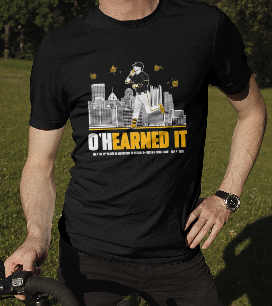 Ryan Ohearn Pittsburgh Pirates 10 RBI Game Ohearned It July 7 2026 MLB Skyline T-Shirt