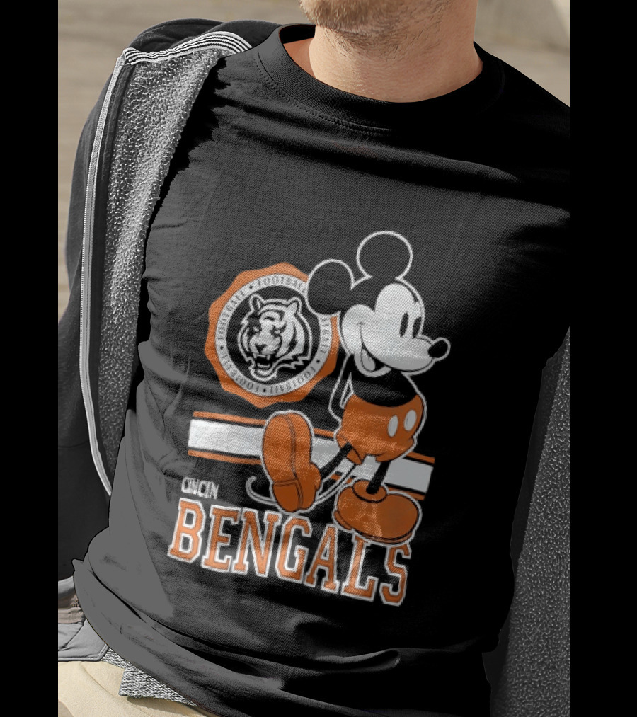 Mickey Mouse Cincinnati Bengals Football Tiger T-Shirt
