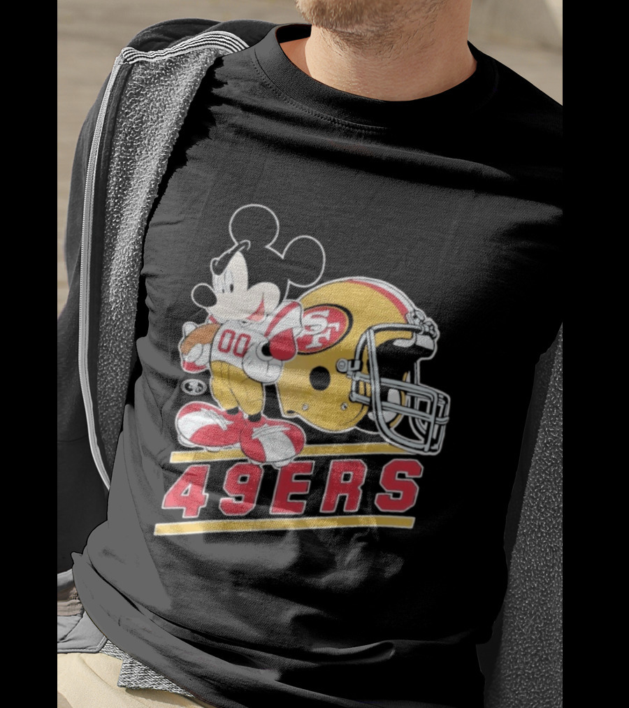 Mickey Mouse With San Francisco 49ers Helmet Football 49ers T-Shirt
