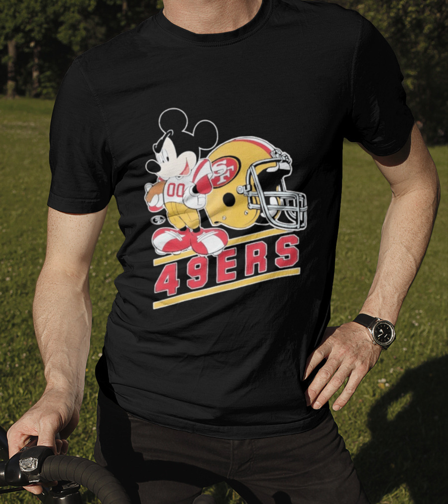Mickey Mouse With San Francisco 49ers Helmet Football 49ers T-Shirt