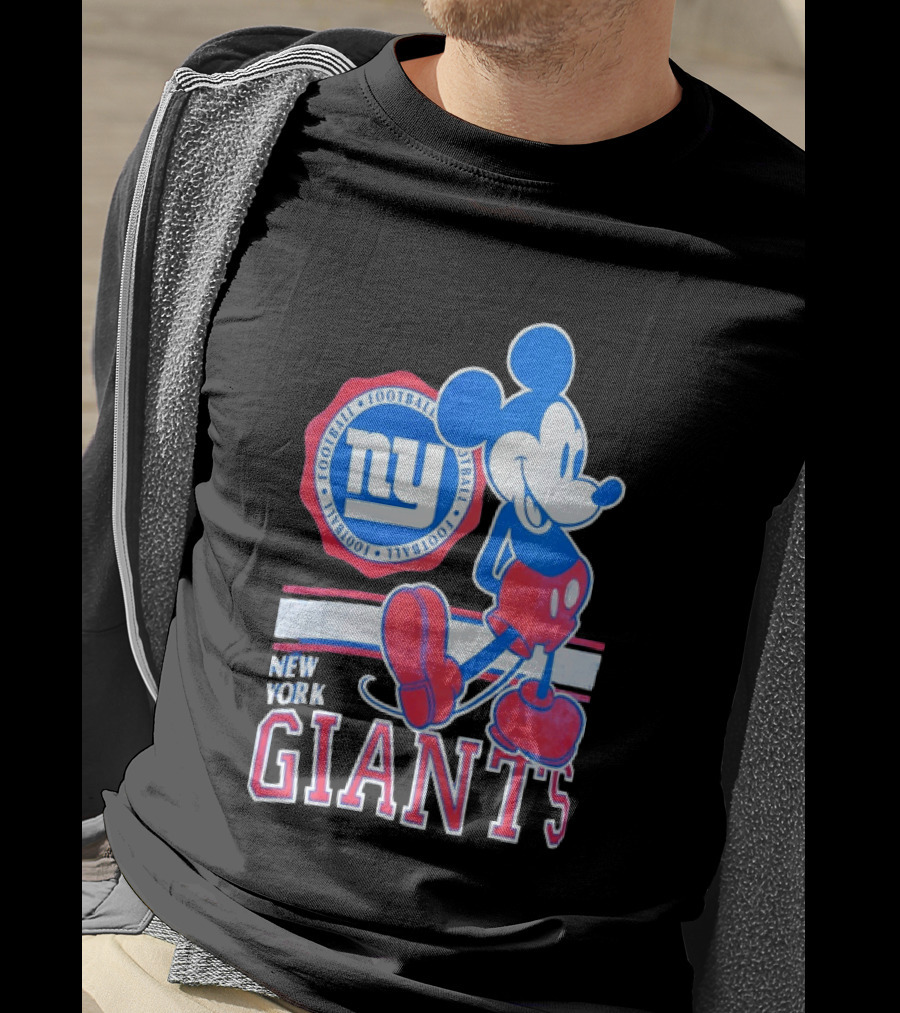 Mickey Mouse New York Giants Football NY Sports Fan T-Shirt