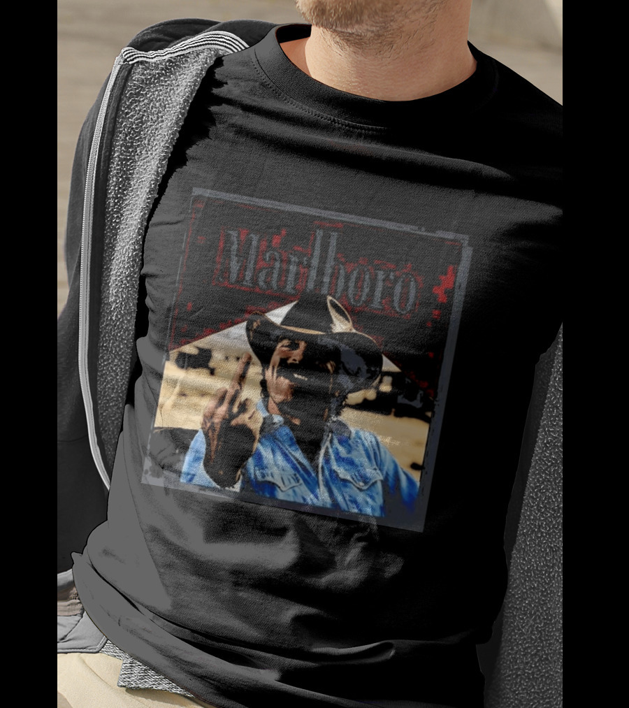 Marlboro Cowboy Middle Finger Cigar Tom Selleck Attitude T-Shirt