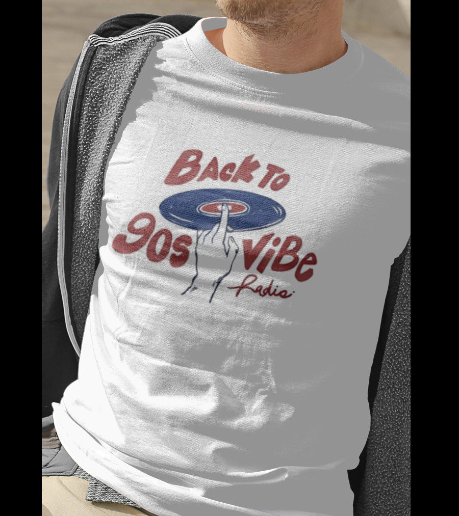 Back To 90s Vibe Radio Spinning Vinyl Hand T-Shirt