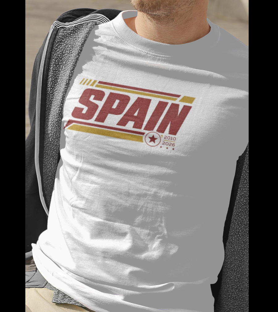 Spain 2010 2026 Sports Football Star T-Shirt