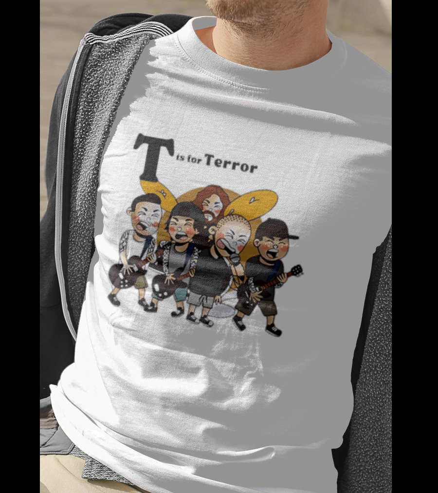 T Is For Terror Cartoon Punk Rock Band Music T-Shirt
