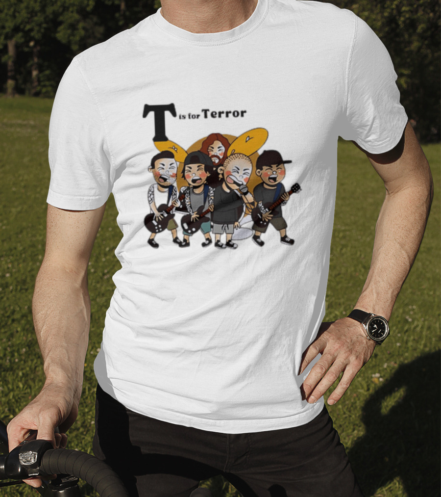 T Is For Terror Cartoon Punk Rock Band Music T-Shirt