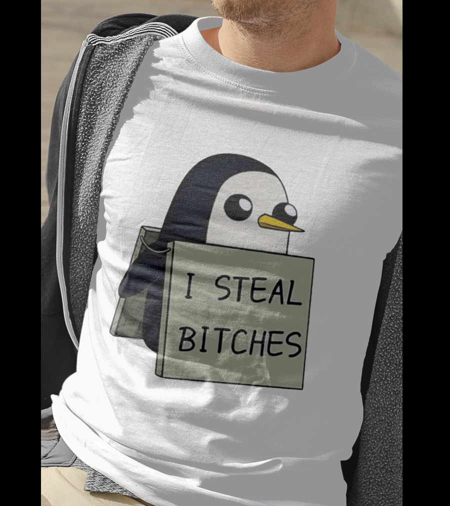 Gunter The Penguin I Steal Bitches Adventure Time Iconic Character Humor T-Shirt