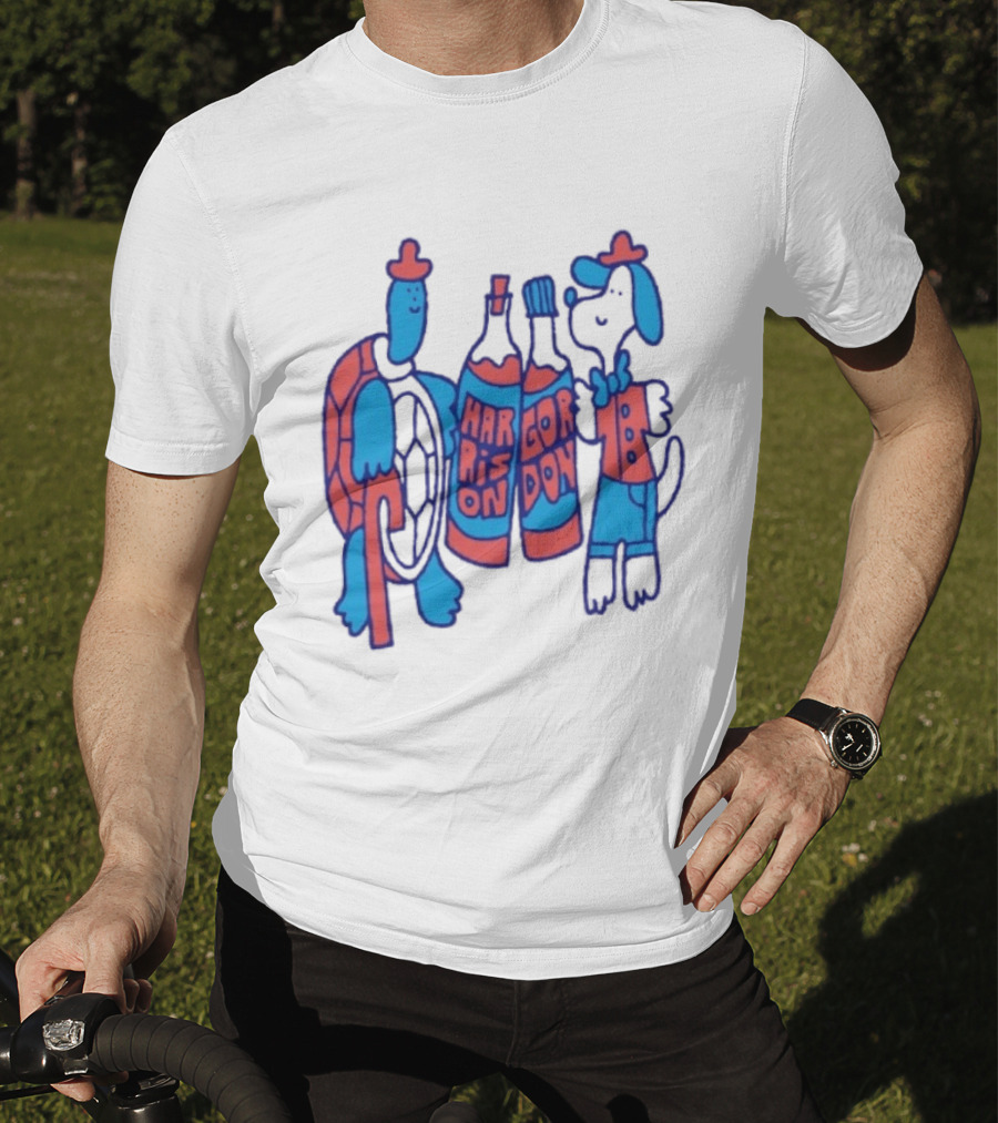 Harrison Gordon Honey TV Turtle Dog Duo With Bottles T-Shirt
