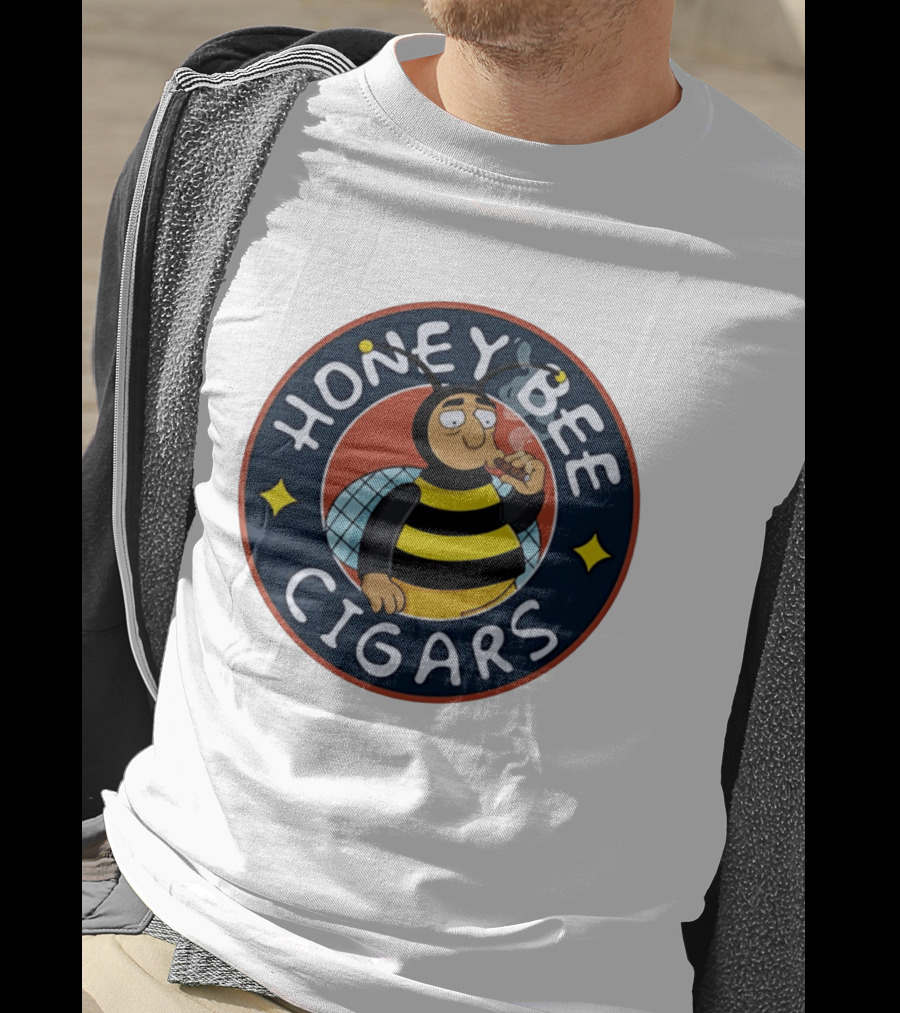 Honey Bee Cigars Smoking Cartoon Bee T-Shirt