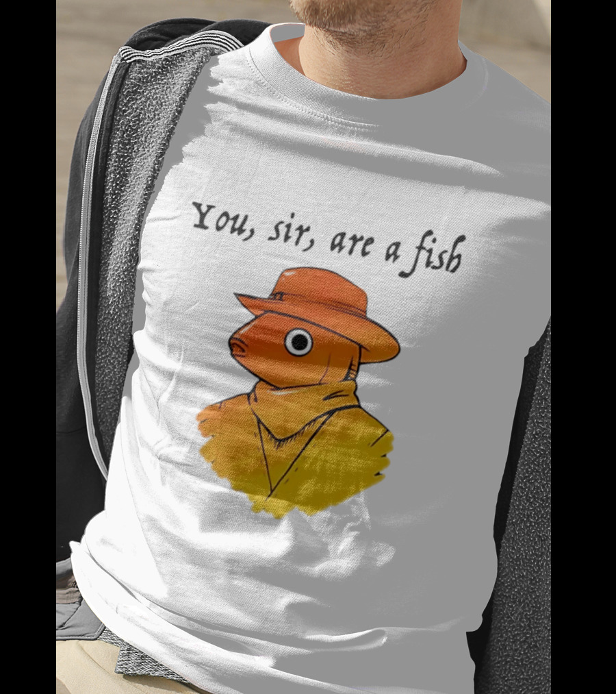 You Sir Are A Fish Cowboy Western Hat And Scarf T-Shirt
