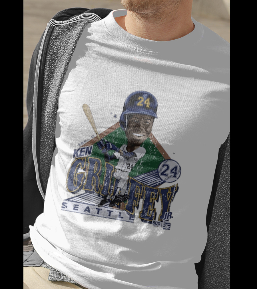 Ken Griffey Jr 24 Seattle Mariners 500 HR Club Distressed T-Shirt