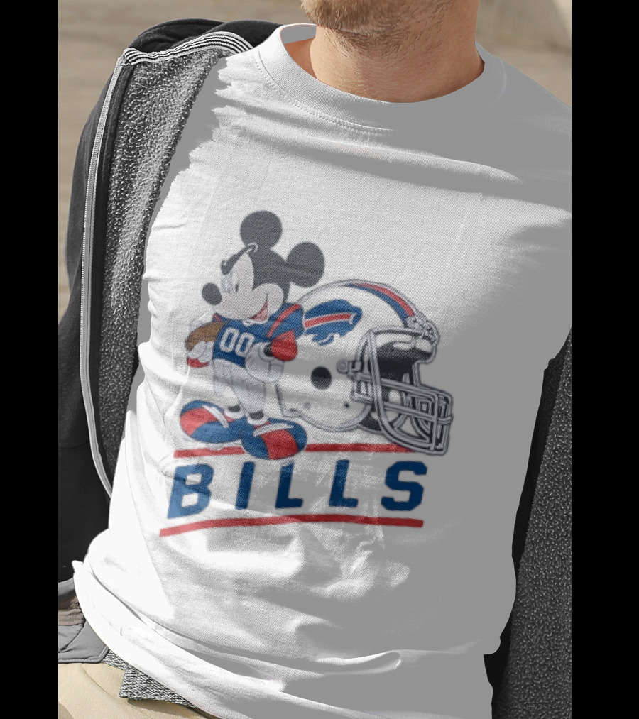 Mickey Mouse Buffalo Bills 00 Jersey Football Helmet T-Shirt
