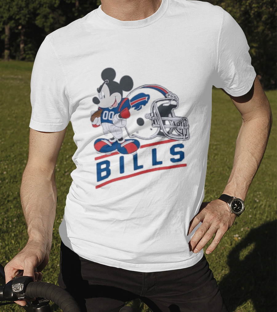 Mickey Mouse Buffalo Bills 00 Jersey Football Helmet T-Shirt