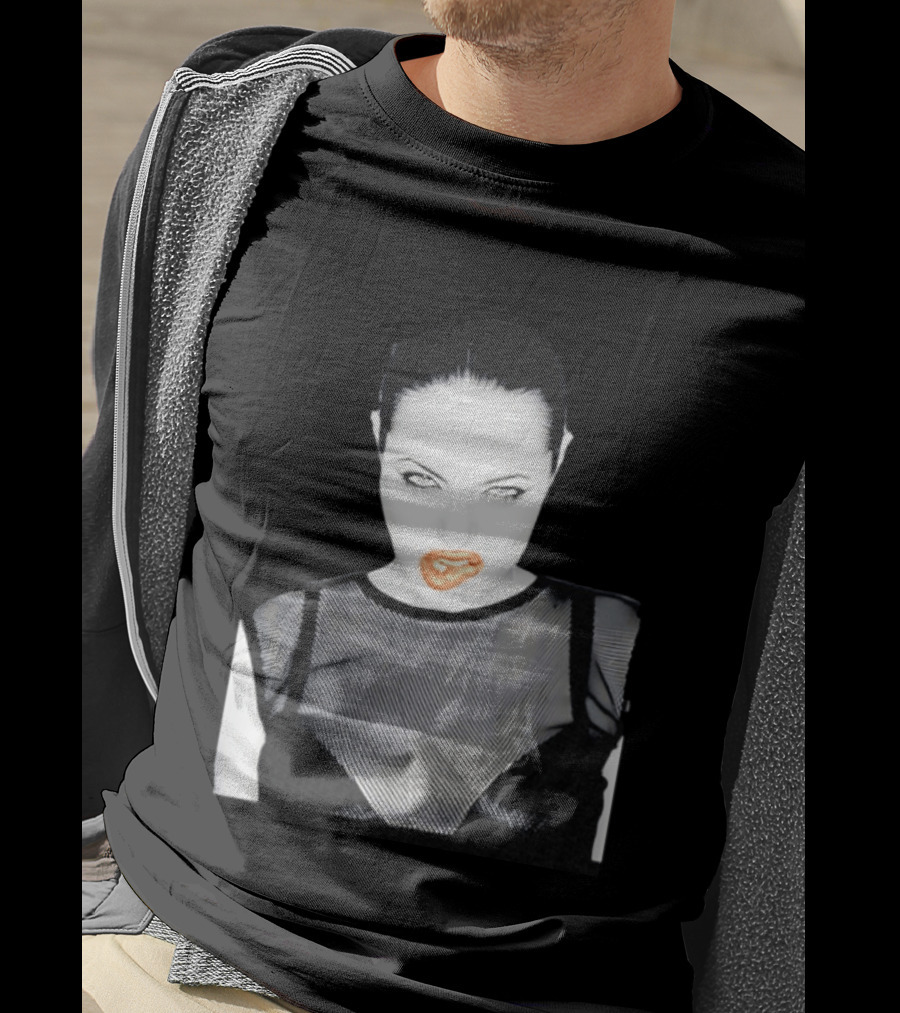 Angelina Jolie Black And White Pop Culture Fashion T-Shirt