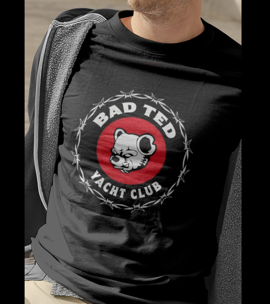 Bad Ted Yacht Club Barbed Wire Bear T-Shirt