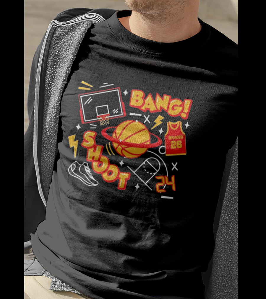 Bang Shoot Basketball Brand 26 Jersey Hoop 24 Sport Athletic T-Shirt