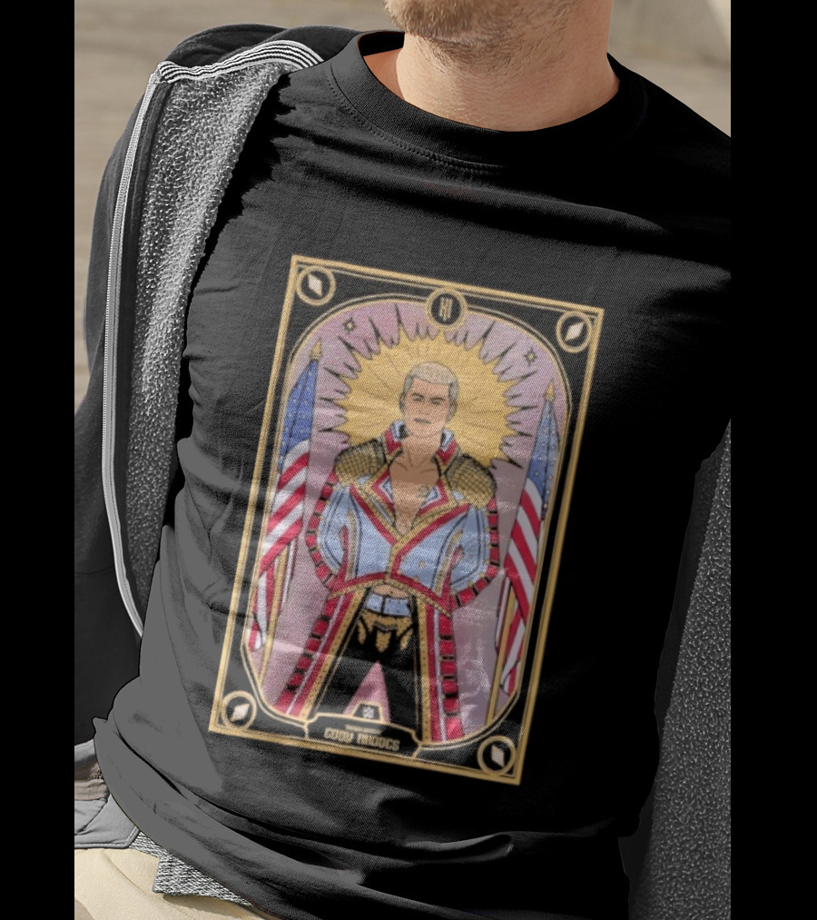 Cody Rhodes WWE Tarot Card With American Flags And Sunburst T-Shirt