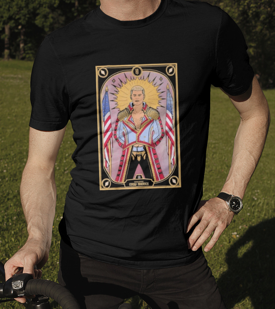 Cody Rhodes WWE Tarot Card With American Flags And Sunburst T-Shirt