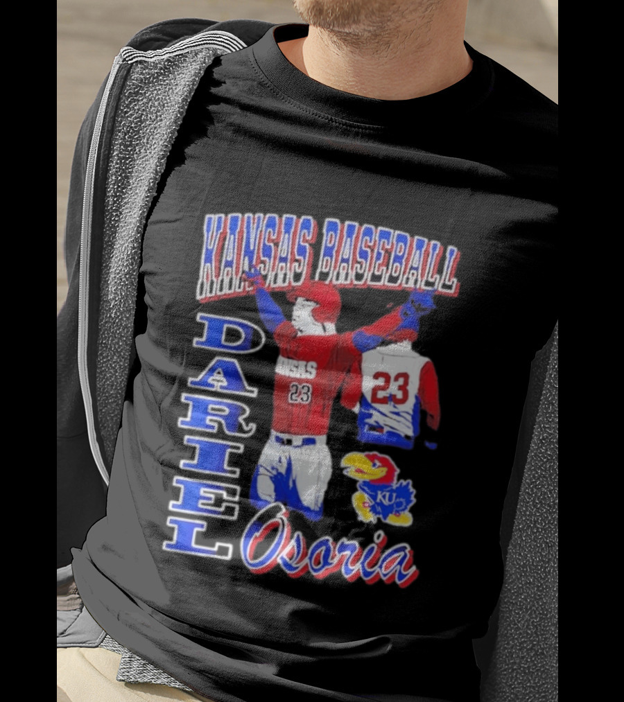 Kansas Baseball Dariel Osoria 23 KU Jayhawks T-Shirt