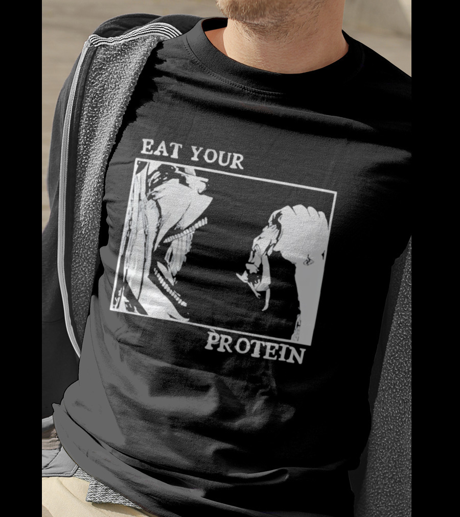 Eat Your Protein Beast Devouring Prey Fierce Motivation T-Shirt